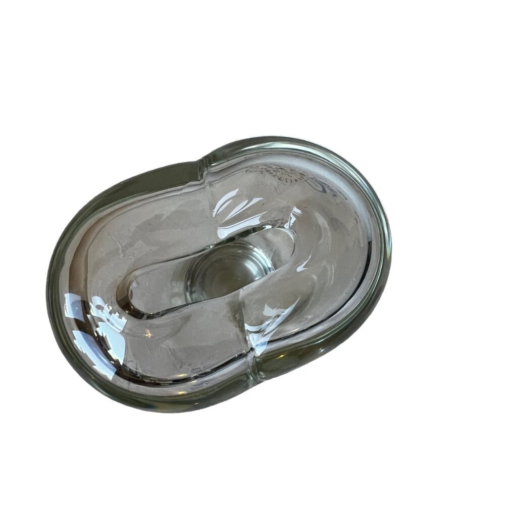 Hand Blown Clear Heart Vase 4” MCM - Picture 4 of 5